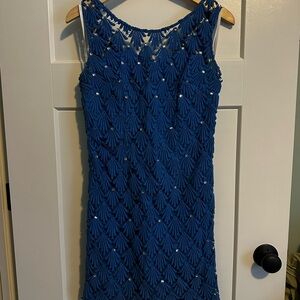 Lilly Pulitzer Blue Sleeveless Eyelet Dress